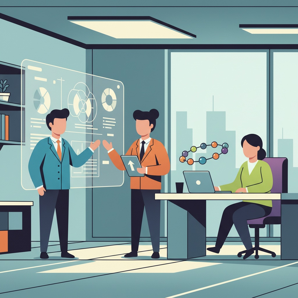 Office staff working together